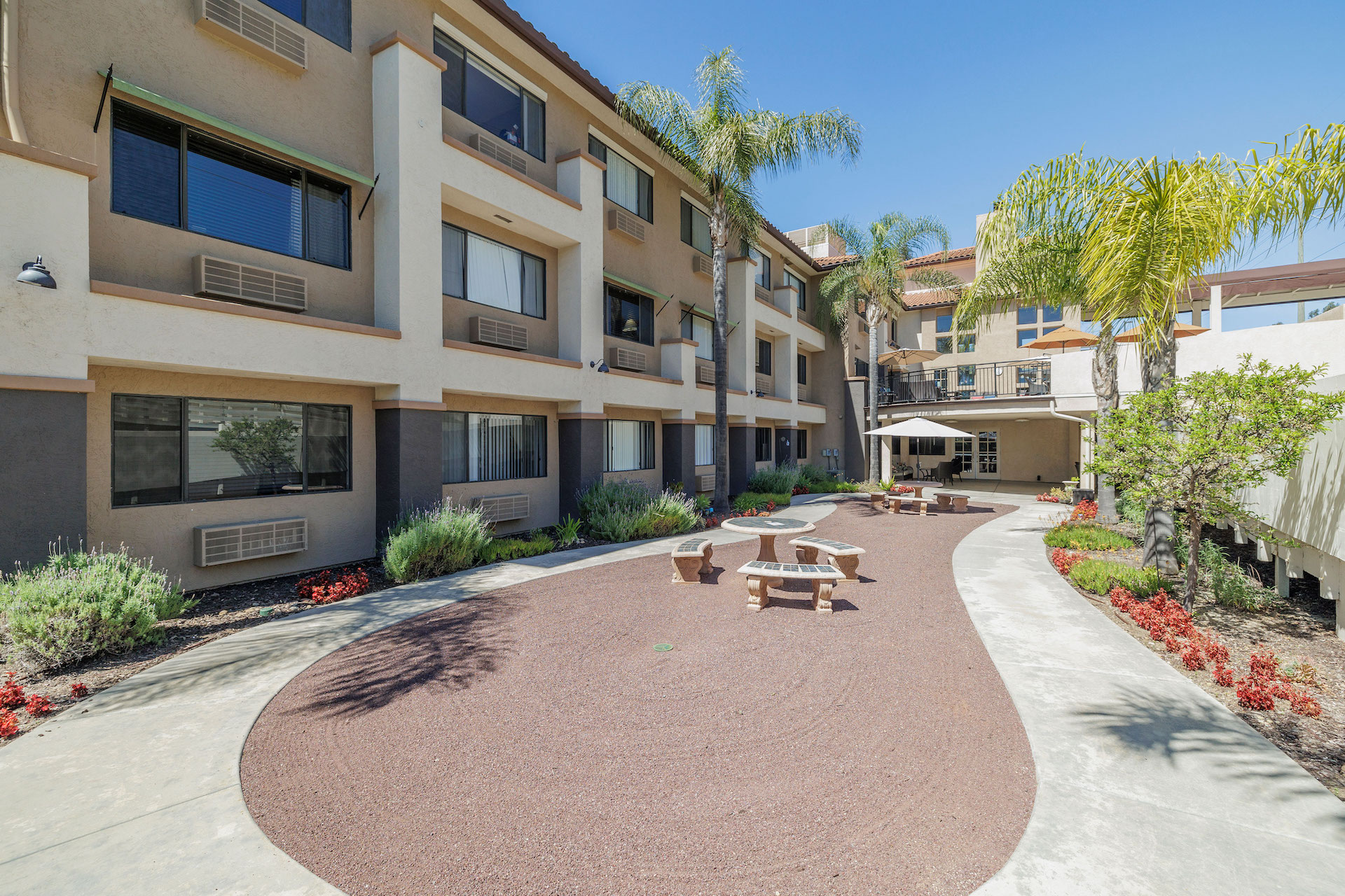 outdoor courtyard area